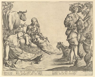 Sækkepibespiller, 1610-50. af Pierre Brebiette