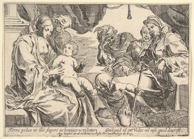 Hellig familie med hellige, 1610-42. af Pierre Brebiette