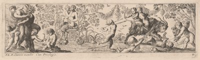 Putti og Satyrer, der skyder pile af Pierre Brebiette