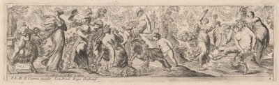 Putto hyrde geder gennem guirlander af Pierre Brebiette