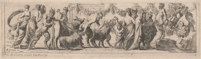 Satyrer, der bringer dyr til et alter af Pierre Brebiette