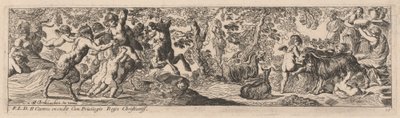 Satyrer og Putti leger med dyr af Pierre Brebiette