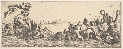 To kvinder siddende i en skal, 1615-42. af Pierre Brebiette