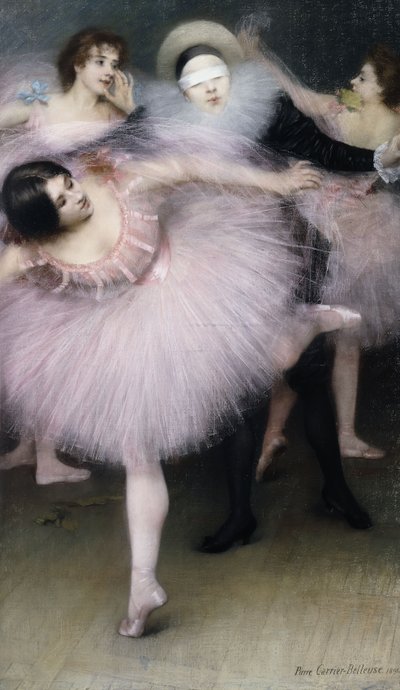 Harlekin dansere; Harlekin med dansere af Pierre Carrier-Belleuse