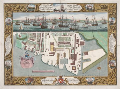 I nærheden af Plymouth med Ordinance Wharfe... af Pierre Charles Canot