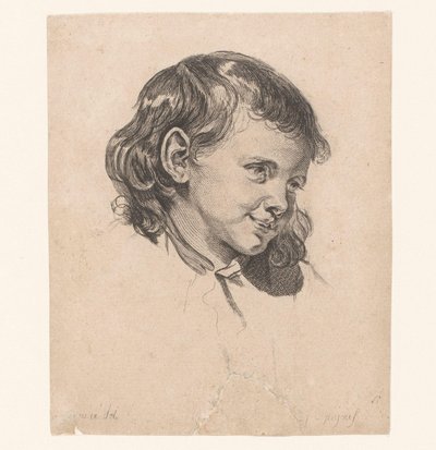 Barnets hoved, drejet til højre Hoveder af forskellige figurer (serietitel) ir. Cahier de Têtes de différens Caracteres (serietitel) af Pierre Charles Ingouf