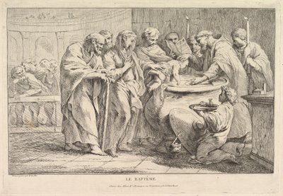 Dåben, ca. 1734. af Pierre Charles Tremolieres