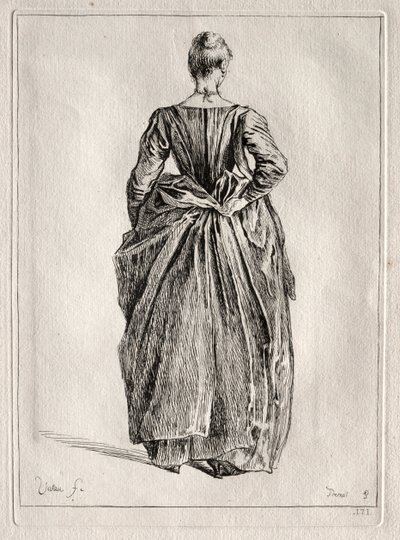Studie af en kvinde bagfra. af Pierre Charles Trémolière