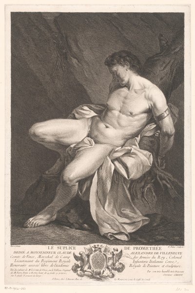 Prometheus lænket Le supplice de Promethée (titel på objekt) af Pierre Chenu
