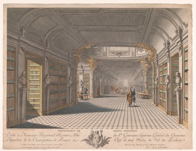 Bibliotek for klosteret Sainte-Geneviève i Paris Bibliotheque de Sainte Genevieve (titel på objekt) af Pierre Claude Delagardette