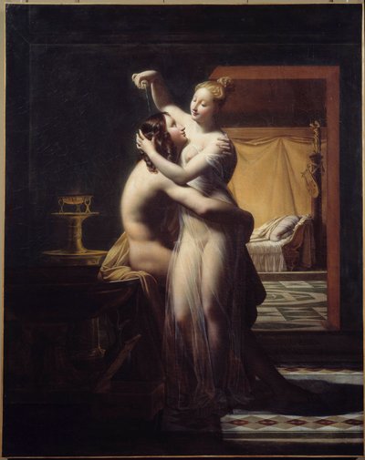 Hero og Leandre Lovers Hero og Leandre, legendariske par. Maleri af Pierre Claude Delorme (1783-1859) fra det 19. århundrede Brest, Musee des Beaux Arts. af Pierre Claude Delorme