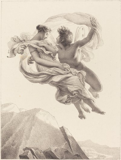Zephyr og Psyche af Pierre Claude François Delorme