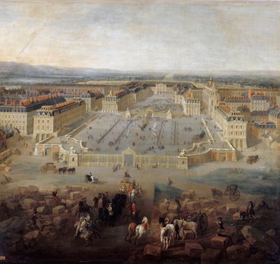 Udsigt over slottet i Versailles fra Place d
