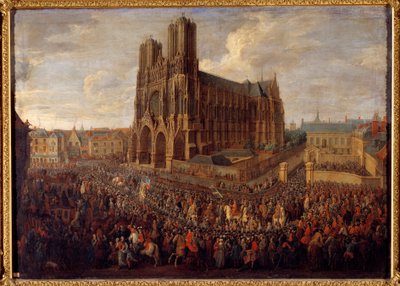 Kavalkade, der fører Louis XV til klosteret Saint Remy i Reims 26. oktober 1722 Maleri af Pierre Denis Martin af Pierre Denis Martin