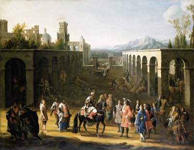 Modtagelse af Francois Pidou de Saint Olon, ambassadør for kong Ludvig XIV af Frankrig, af sultan Moulay Ismael af Marokko den 19. juni 1693 af Pierre Denis Martin