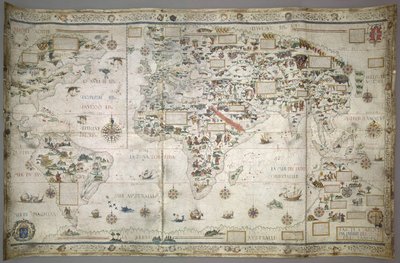 Tilføj MS 24065 verdenskort (Planisphere) af Pierre Descaliers