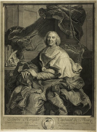 Portræt af kardinal de Fleury af Pierre Drevet