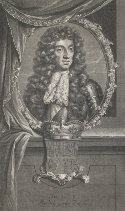Portræt af Karl II af Pierre Drevet