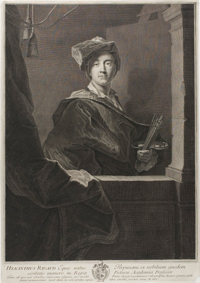 Portræt af Hyacinthe Rigaud af Pierre Drevet