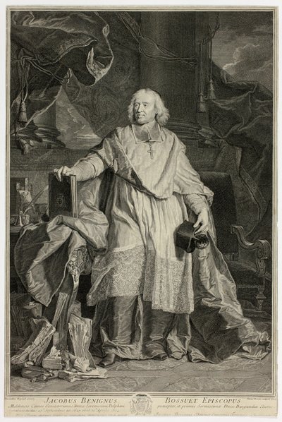 Portræt af Jacques Bénigne Bossuet, biskop af Meaux af Pierre Drevet
