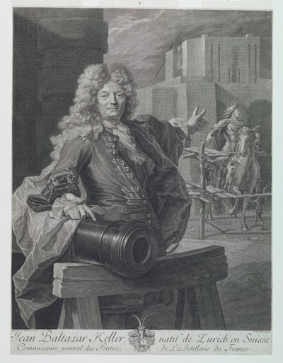 Portræt af Jean-Balthasar Keller af Pierre Drevet