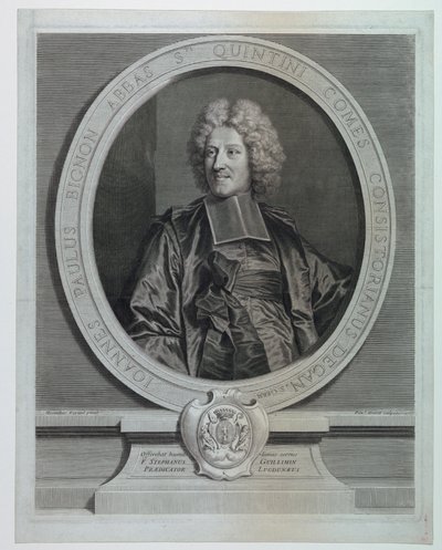 Portræt af Jean Paul Bignon, abbed af St. Quentin af Pierre Drevet