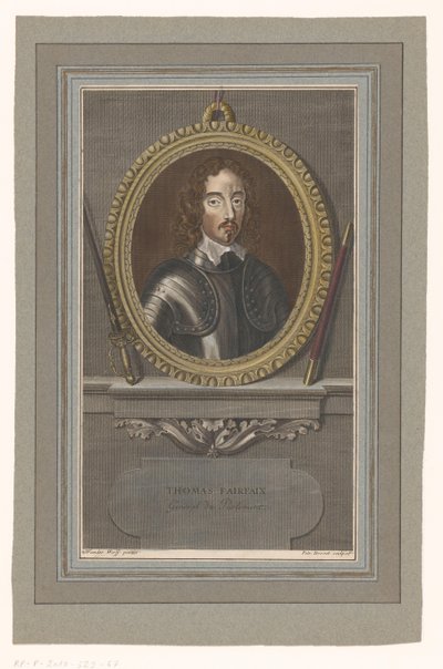 Portret af Thomas Fairfax Thomas Fairfax (titel på objekt) af Pierre Drevet