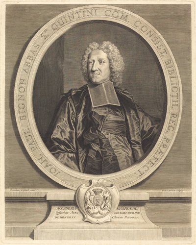 Jean Paul Bignon, Abbe du St. Quentin af Pierre Drevet after Hyacinthe Rigaud
