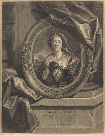 Maria Serre, Mater Hyacinth Rigaud af Pierre Drevet after Hyacinthe Rigaud