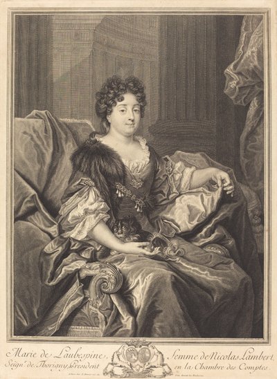 Maria af Laubespine af Pierre Drevet after Nicolas de Largillierre