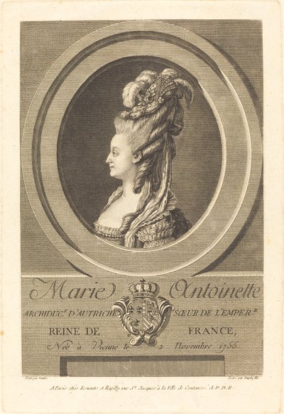 Marie Antoinette af Pierre Dupin II after Carle Van Loo