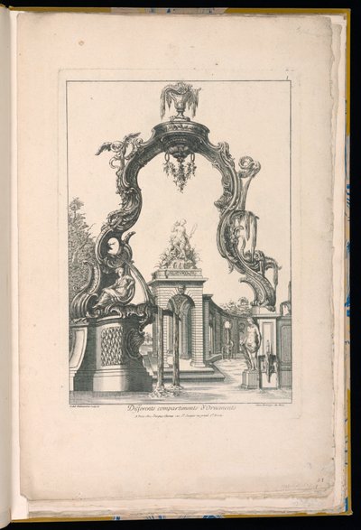 Cartouche og springvand af Pierre Edme Babel