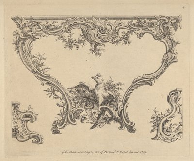 Design til et konsolbord, 1752. af Pierre Edme Babel