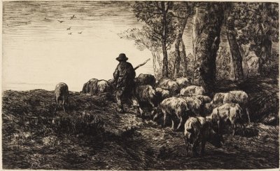 Stilhed og nat i skoven af Pierre Edmond Alexandre Hedouin
