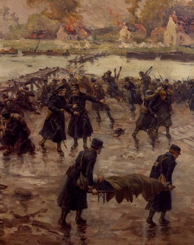 Fighting Along the Yser, oktober 1914, af Naymark e Ballue, detalje af Pierre Ernest and Neymark Gustave Ballue