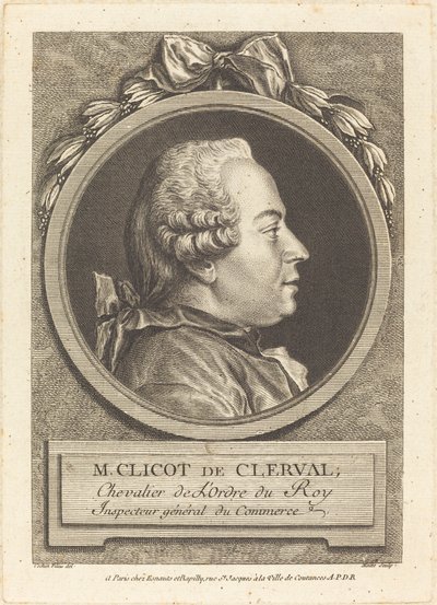 Hr. Clicot de Clerval af Pierre Etienne Moitte after Charles Nicolas Cochin II