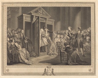 Den skriftestol af Pierre Etienne Moitte after Pierre Antoine Baudouin