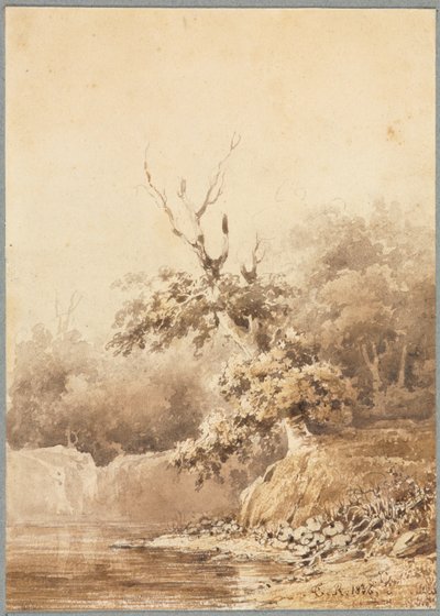 Landskab, 1836. af Pierre Etienne Theodore Rousseau