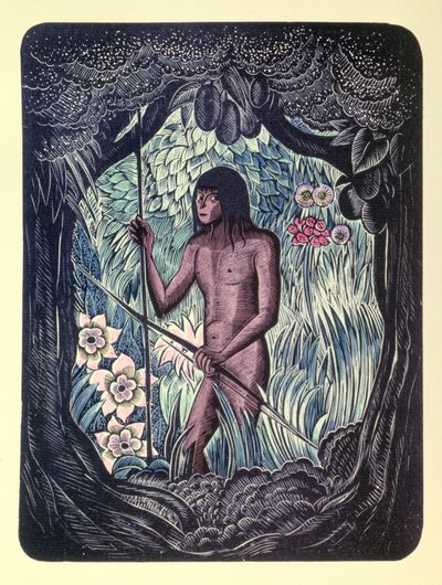 Robinson Crusoes eventyr, 20. århundrede (illustration) af Pierre Falke