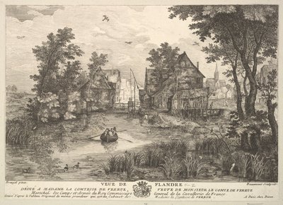 Udsigt over Flandern Veue de Flandre efter maleriet i Madame la Comtesses samling .... af Pierre Francois Beaumont