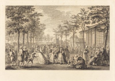 Gåturen langs Paris volde af Pierre Francois Courtois after Augustin de Saint Aubin