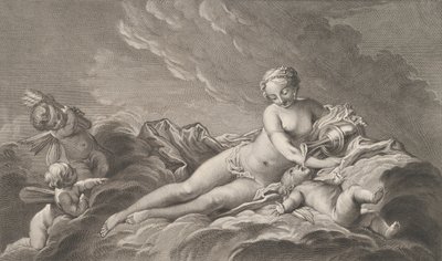 Venus giver nektar til Amor, 1700-tallet. af Pierre François Basan