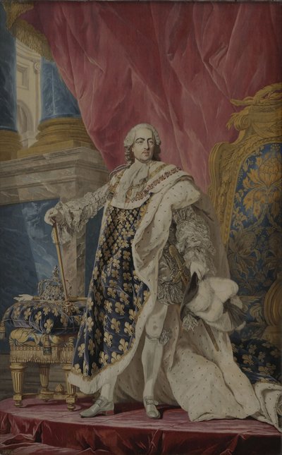 Portræt af Ludvig XV i hans kongelige dragt, ca 1769 af Pierre François Cozette
