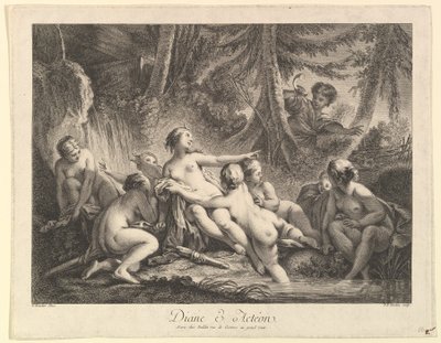 Diana og Acteon. af Pierre François Tardieu