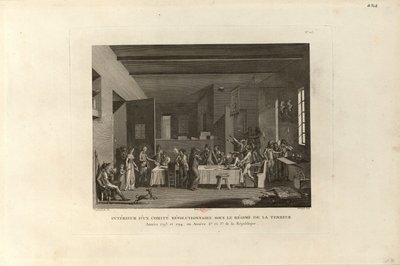 Inde i en revolutionær komité under terrorens regeringstid, 1802. af Pierre Gabriel Berthault