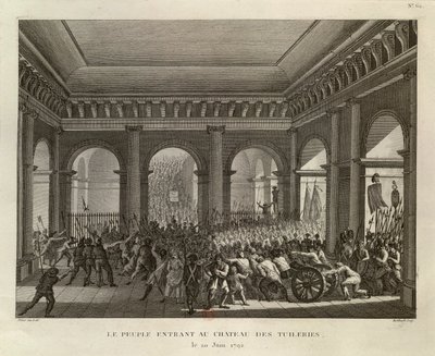 Folk på vej ind i Tuileries-paladset af Pierre Gabriel Berthault