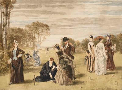 Kroketspillet, 1874. af Pierre Gavarni