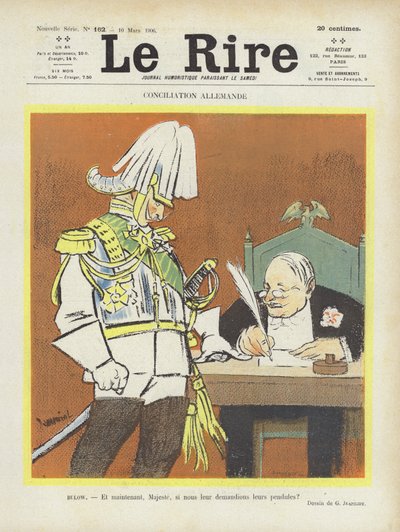 tysk forlig. Illustration til Le Rire af Pierre Georges Jeanniot