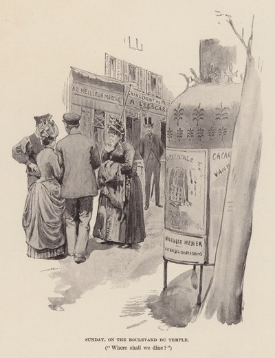 Søndag, på Boulevard du Temple (gravering) af Pierre Georges Jeanniot