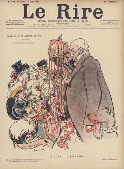 Toast af Bismarck. Illustration til Le Rire af Pierre Georges Jeanniot